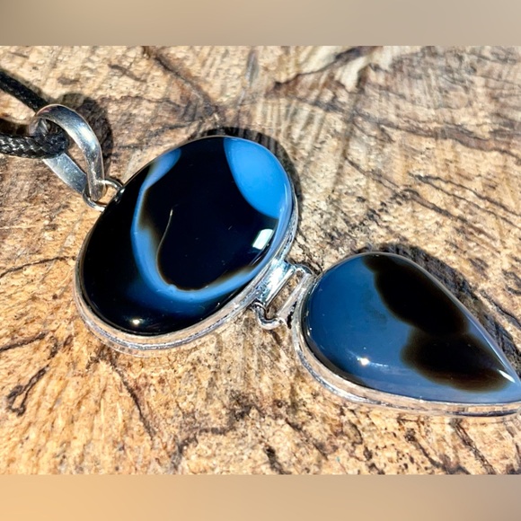 Dark Banded Botswana Agate Pendant 2 1/2” - Picture 6 of 8